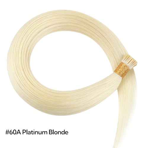 HOTBANANA I Tip Hair Extensions Human Hair, 24 Inch 50g 50s Platinum Blonde Pre Bonded ITip Hair Extensions Cold Fusion I Tip Extensions Straight I Tips Hair Extensions