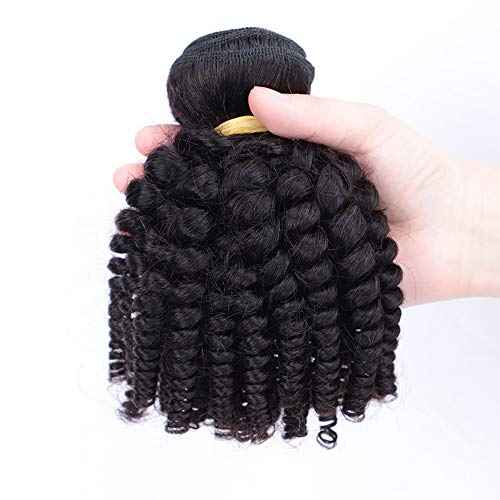 VIOLET Brazilian Funmi Hair 3 Bundles Spiral Curl Short Curly Weave 9A 100% Unprocessed Human Hair Extensions Full Head (8" 8" 8", Natural Black)