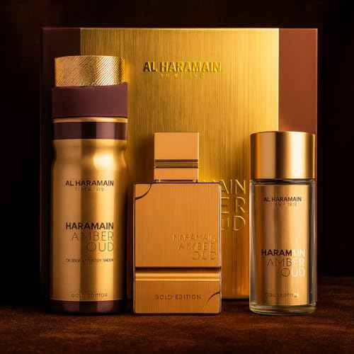 Al Haramain Amber Oud - Gold Edition - Body Spray, Cologne for Men and Women - Woody, Musk Fragrances - Perfume for Men and Women - Giftset - 3 Pc
