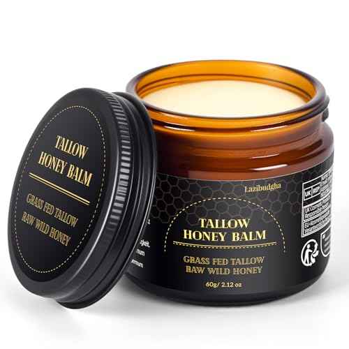 Beef Tallow for Skin, Tallow and Honey Balm for Face, Grass-Fed Tallow for Body, Deep Nourishing 2.1oz / 60g
