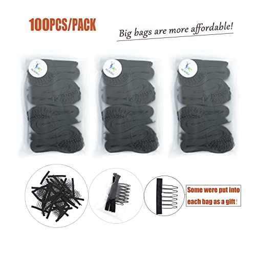 Adjustable Elastic Bands Straps For Wigs (Black/100pcs)