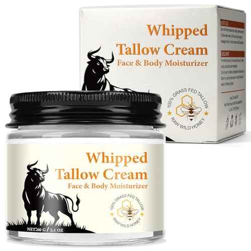 Beef Tallow for Skin, Beef Tallow and Honey Balm for Skin & Face Deeply Nourishing Face Body Moisturizer, for Dry Care & Anti-Aging- 60g