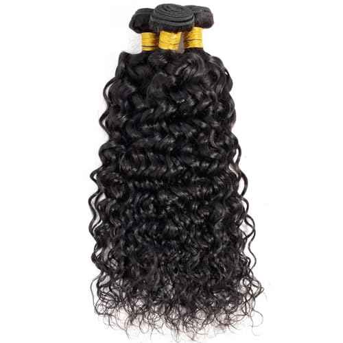 Water Wave Bundles Human Hair Wet And Wavy Human Hair Bundles 24 26 28 Inch Soft And Healthy Unprocessed Brazilian Remy Hair Extensions For Women 3Pcs/Set Deals