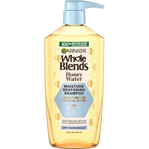 Garnier Whole Blends Honey Water Moisture Restoring Shampoo, Hair Care for Dry Hair and Dry Scalp with Honey Nectar and Floral Water, 28 Fl Oz