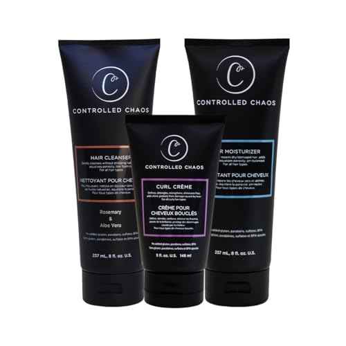 Controlled Chaos Hair Care Set for Curly Hair - 3 Pack Including Shampoo, Conditioner, Curl Defining Cream to Control Frizz & Nourish All Hair Types