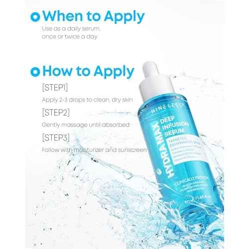 NINELESS HYDRA-MAX Deep Infusion Serum ?48hr Korean Hydrating Face Serum with Hyaluronic Acid, Panthenol - 5 Ceramides -Deep Moisture, Fast Absorbing, All Skin Types, 1.69 fl.oz.
