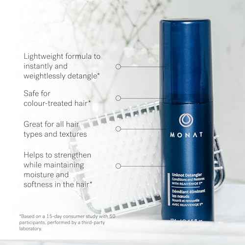 MONAT Unknot Detangler Infused with Rejuveniqe¢ç S - Lightweight, Anti Frizz Hair Detangler Spray Leaving Strands Soft and Knot-free. Safe for Color-treated Hair. -Net Wt. 134 ml / 4.5 fl. oz.