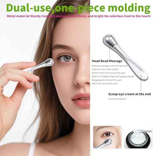 Stainless Steel GuaSha & Eye Cream Applicator Facial Tools, Metal Guasha for Face Neck, Eye Massager Tool, Lymphatic Drainage Face Massage Tool, Skin Care Gift