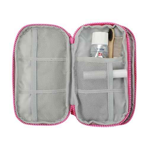 Bioworld Hello Kitty Flying Saucer Print 4" Pink & Purple Tech Cable Organizer Travel Case