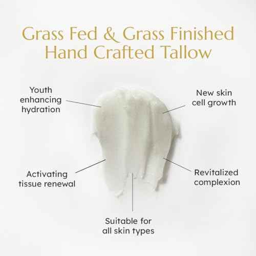 Night Face Balm - Grass Fed Tallow Cream w/Essential Oils. Growth Factors & Stem Cells for Natural Skin Rejuvenation. Collagen and Elastin to Boost Skin Renewal. Clean Beauty, No Additives