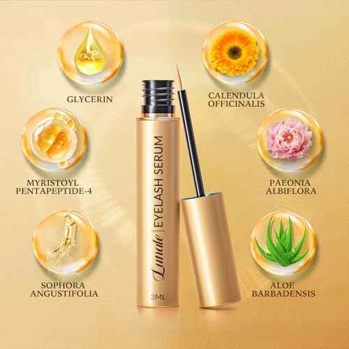 Eyelash Growth Serum with Advanced Formula: Rapid Eye Lash Enhancing Serum for Eyelash and Eyebrow Growth in 3-4 Weeks - Boost Longer Thicker and Fuller Lashes (3ML)