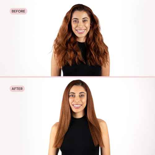 L'ANGE HAIR Le Vite Curve Ceramic Straightening Brush | Heated Straightener Flat Iron for Smooth, Anti Frizz Hair | for All Hair Lengths | Hot Styling Brush for Effortless Straightening (Black)