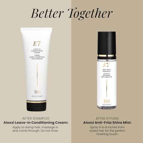 ALOXXI E7 Anti-Frizz Shine Mist, Dry Oil Hair Mist with 7 Essential Oils, Tames Frizz & Boosts Radiance, Safe for Color-Treated Hair, 3.4 Fl Oz