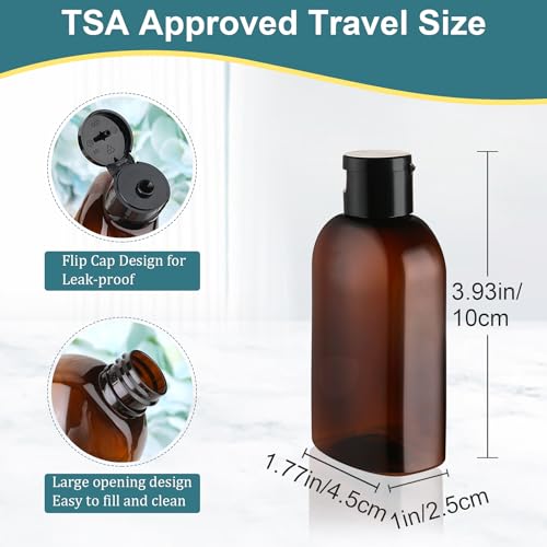 Cosywell Travel Bottles for Toiletries - 6 PCS Shampoo Bottles, TSA Approved Travel Size, Leak Proof Containers with Flip Cap