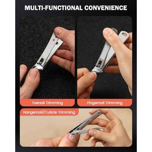 BEZOX Slant Curved Balde Nail Clippers for Ingrown & Thick Nails - Stylish Heavy Duty Toe Nail Clipper for Seniors, Angled Precision Cutting Edge Fingernail Clippers, Integrated Nail File - Champagne