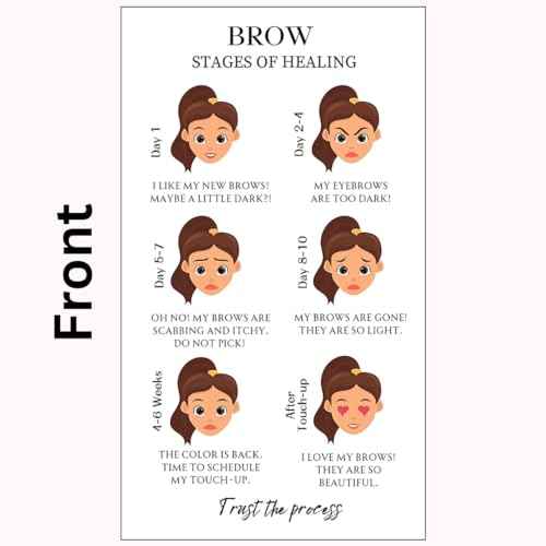 PMU Permanent Makeup Eyebrow Aftercare Card | 50 packk 2 x 3.5 Inch business card size | Tattoo Aftercare for Brow Microblading Ombre and Lip Blush