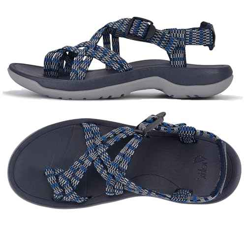 Viakix Womens Walking Sandals: Cute Stylish Comfy Athletic Sport Outdoor Hiking Sandal for Trekking Water Outdoor Beach With Arch Support for Womens Ladies
