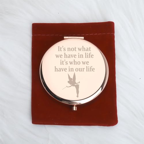 WUSUANED Fairy Princess Makeup Mirror It¡¯s Not What We Have in Life It¡¯s Who We Have in Our Life Jewelry Princess Gift Peter Gift Cartoon Fan Gift