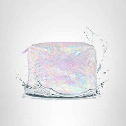 Case-Mate Soap Bubble Essential Beach Zip Pouch - Water Resistant Zipper Pouch - Daily Use Travel Bag for Toiletries - Small Cosmetic Bag for Beach Essentials - Iridescent