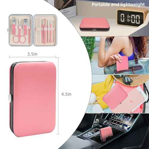 Manicure kit 10 in 1 Professional manicure kit for Women, nail kit,Grooming kit,Manicure Set Personal care Manicure set women,Nail Care Tools with Luxurious Travel Case(pink)
