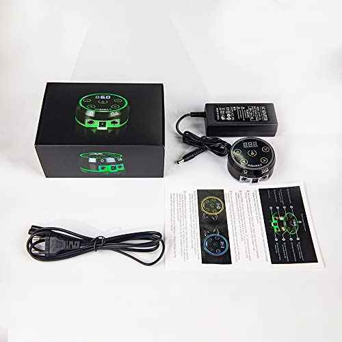 Dragoart Aurora 2 Tattoo Power Supply 1.5-16v Professional Tattoo Power Supply Box for Coil & Rotary Tattoo Machine Pen, Dual Outputs/Colorful LEDs/Touchscreen/Magnetic Base/2 Foot Pedal Modes(Silver)