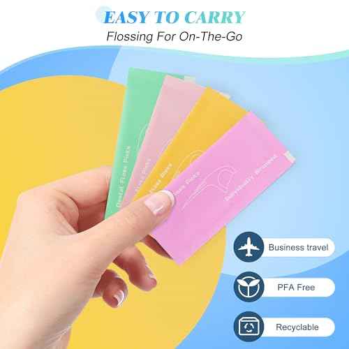 Individually Wrapped Floss Picks, Multi-Color Oral Care Flossers for Adults with Handy Case, Mini Disposable Dental Floss Singles Bag for Travel, Hotel, Restaurant, Office, Car, Wedding - 2Case