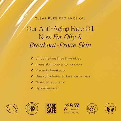 True Botanicals Clear Pure Radiance Oil | Oily Skin Types | Anti-Aging Face Oil for Acne Prone Skin | Treats Fine Lines & Wrinkles | Dermatologist Tested, All Natural, Vegan | 1 fl oz | 30 ml