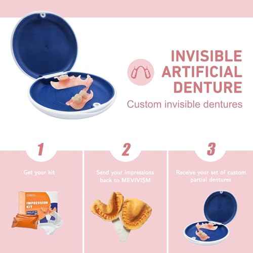 Custom Partial Dentures ? Personalized Removable Denture Set for Missing Teeth | 1?6 Tooth Replacement with Storage Case | Natural Look & Comfortable Fit (1 Tooth)