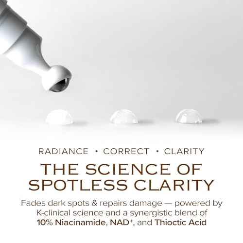 Dark Spot Ampoule | Korean Clinic Skincare - NAD+ 0.1% & Thioctic Acid 0.01% & Niacinamide 10% | Overnight Treatment for Melasma, Hyperpigmentation, Discoloration, Acne Scars | 15ml/0.33 Fl Oz
