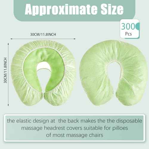 Jecery 300 Pcs Disposable Face Cradle Covers - White Massage Table Headrest Covers, Fitted for Neck Pillows