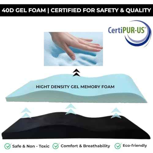 Lash Bed Topper, Massage Bed Topper,40D Gel Cooling Memory Foam Curved for Massage Table Padding with Velvet Cover, Beauty Salon Spa Esthetician Ergonomic Mattress 70"x28" Black