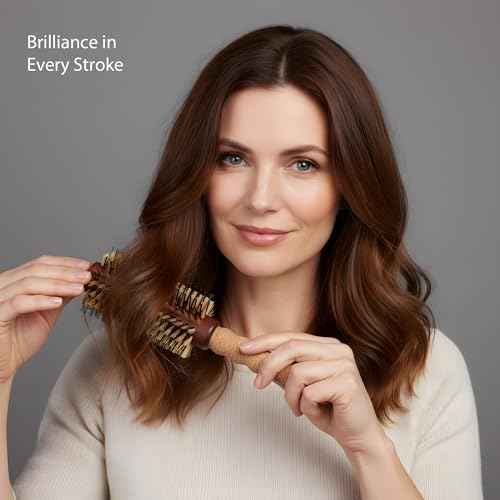 Professional 2.5" Round Brush for Thick & Coarse Hair | Reinforced Boar Bristle & Nylon Blend | Ultra-Light Ergonomic Cork Handle | Smooths Frizz into Polished, Glass-Like Shine