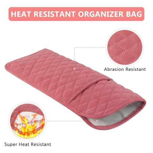 Heat Resistant Hair Tools Organizer Bag Portable Travel Storage Cover Case for Hair Straighteners, Curling Irons, Flat Irons and Hot Styling Tools(13.8" x 5.5")