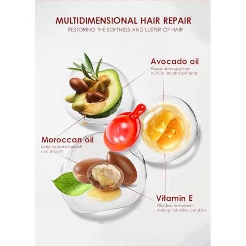Hair Treatment Vitamin Serum Oil Capsule for Dry Damaged Hair, 2 Boxs, Enriched with Moroccan Macadamia Avocado Oils. (80 Pcs)