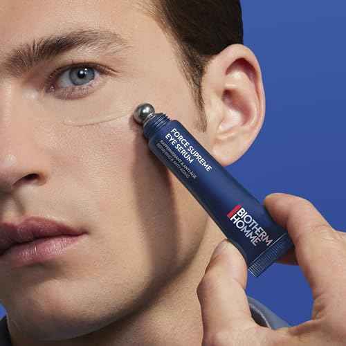 Biotherm Homme Force Supreme Eye Serum for Men, Helps Fight Wrinkles, Dark Circles and Puffy Eyes, Enriched with Blue Algae & Pro-Xylane, Resurfaces and Firms the Skin Around the Eye Area 0.5 Fl. Oz.