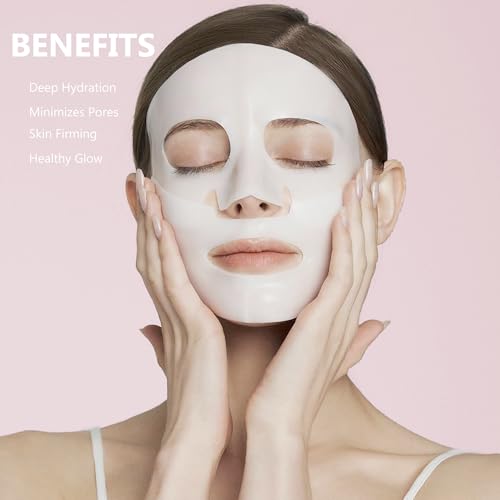 4 Pack Bio-Collagen Face Mask, Deep Hydrating Overnight Hydrogel Mask, Women's Skincare Facial Treatments & Masks, Pore Minimizing, Elasticity Improvement