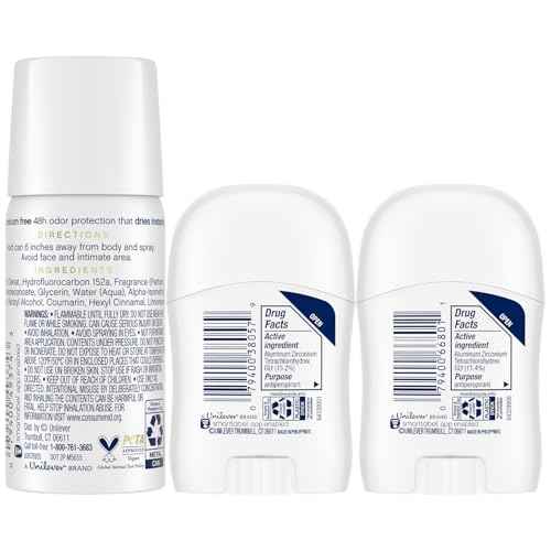 Dove Travel Deodorant for Women Variety 3-Pack ? Advanced Care Invisible, Cool Essentials Mini, Cucumber & Green Tea Spray