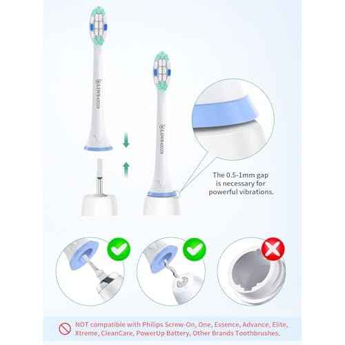 Replacement Brush Heads for Philips Sonicare Toothbrush Handles Toothbrush Heads for Sonicare (Pack of 8)
