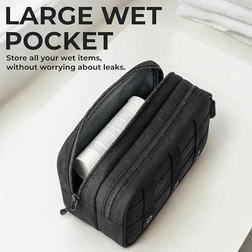 Professional Tactical Toiletry Bag for Men - Extra Large Wet & Dry Compartment Separate Dopp Kit, Tactical Molle Travel Toiletry Bag ? Perfect Mens Toiletry Travel Bag or Dopp Kit Men