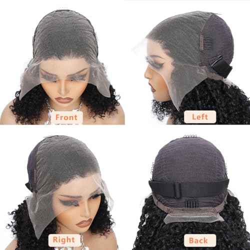 250% Density Kinkycurly Wig Human Hair 13X6 HD Lace Front Curly Human Hair Wig With Baby Hair Afro Kinkys Curly Wig For Women Real Human Hair 16inch
