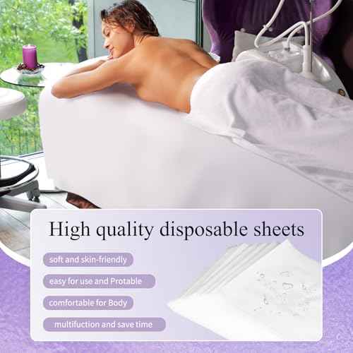 100PCS Disposable Bed Sheets 31.5" x 71", Non-Woven Fabric Massage Table and Spa Bed Covers, Breathable and Durable for Ultimate Hygiene and Comfort in Massage, Tattoo, and Spa Treatments (White)