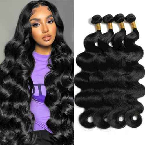 MDL 12A Human Hair 4 Bundles 20 22 24 26 Inch Body Wave Bundles Human Hair Unprocessed Brazilian Virgin Double Weft Natural Black