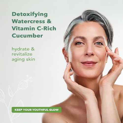 Nourish Organic Moisturizing Face Cleanser for All Skin Types, Watercress + Cucumber Face Wash, Fragrance-Free, 6 Oz (Pack of 2)