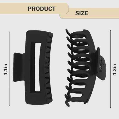 6 Pack Claw Clips Hair Clips 4 Inch Hair Claws for Thick Hair Large Matte Hair Clips for Women Strong Hold Banana Clips
