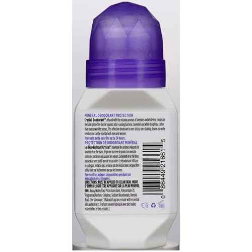 Crystal Mineral Deodorant Roll-On, Lavender & White Tea 2.25 oz (Pack of 12)