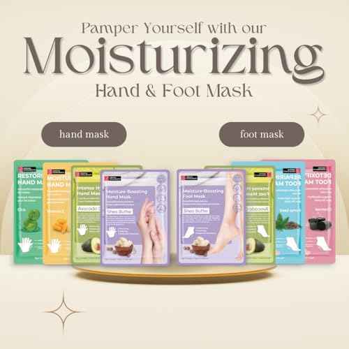 Innerest 24 Pairs Original Derma Beauty Hand Mask Bulk Moisturizing Hand Gloves for Dry Hands Nail Care Essential (Shea Butter)