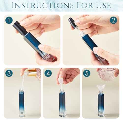 Domensi 40 Pcs 10ml Perfume Travel Refillable Bottles Glass Spray Bottle Perfume Atomizer for Cologne Dispenser Leak-proof Fragrance Bottles Atomizer Pump Bottle Kit