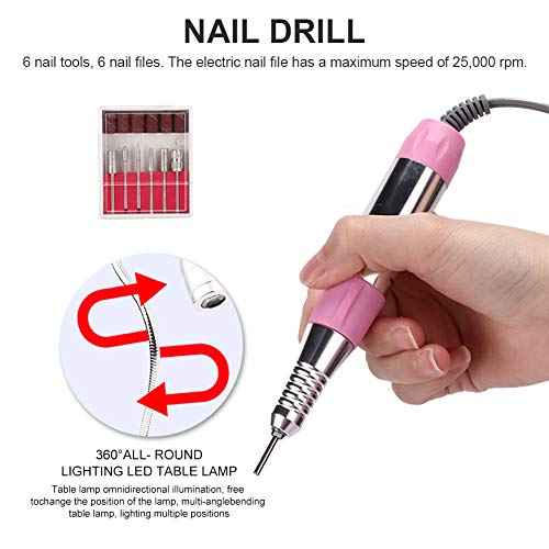 Nail Dust Collector Nail Lamp 60W Multifunctional Nail Polishing Machine with Light Pillow for Manicure Organic Nails US Plug 110-240V