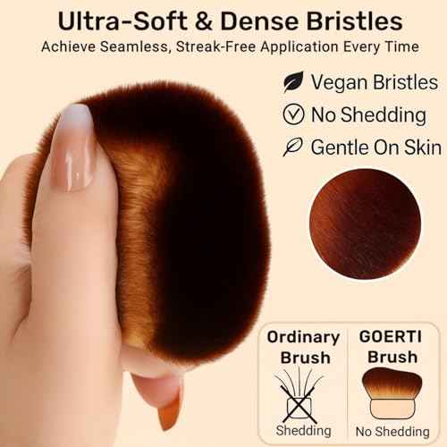 Self Tanner Brush ? Extra Large Kabuki Applicator for Self Tanning, Sunless Tanning & Body Foundation | Streak-Free Arc Design for Flawless Full Coverage on Legs, Arms, Back, Chest, Face & Feet