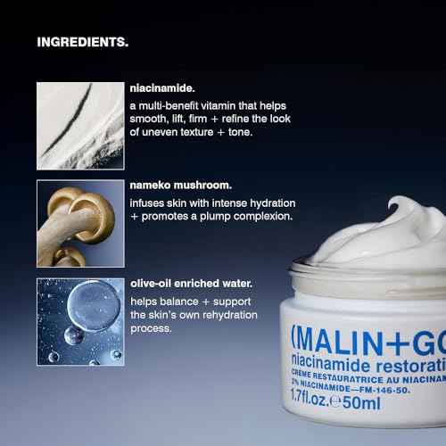 MALIN+GOETZ Niacinamide Restorative Cream | Clinically Proven Multi-Benefit Face Cream | Hydrates, Firms, Evens Skin Tone (1.7oz)